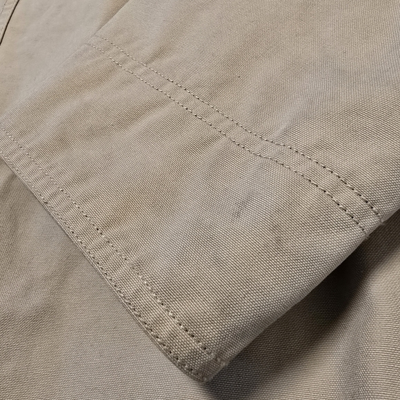 LL BEAN Barn Coat Men’s Large Beige Corduroy Collar Cord Trim Jacket - Picture 9 of 10